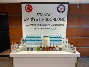 Maltepe’de sahte içki operasyonu: 73 litre sahte alkol ele geçirildi