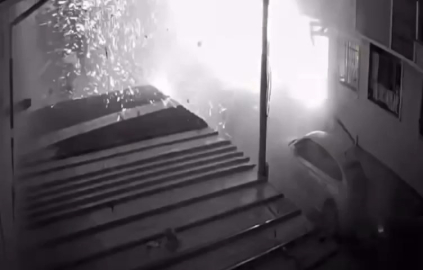 13 kişinin yaralandığı doğal gaz patlaması kamerada