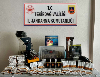 Tekirdağ’da jandarmadan kaçak tütün ve makaron operasyonu