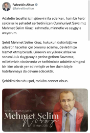 İletişim Başkanı Fahrettin Altun, şehit Savcı Mehmet Selim Kiraz’ı andı