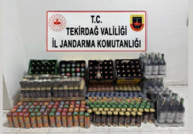 Tekirdağ’da 286 litre kaçak içki ele geçirildi