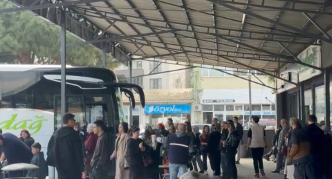 Gönen otogarında bayram sonrası dönüş yoğunluğu