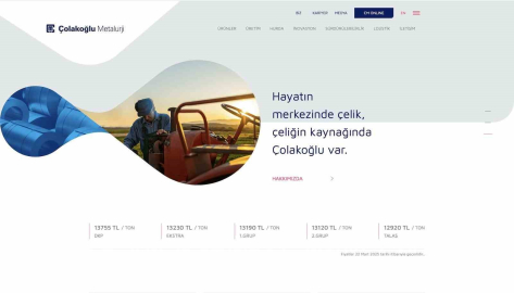 Çolakoğlu Metalurji’nin yeni web sitesine uluslararası ödül