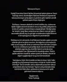 Uludağ Üniversitesi’nden ’ezan ve Filistin’ açıklaması