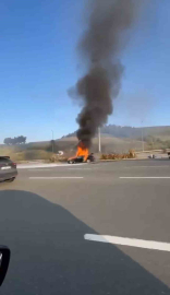 Otomobil alevlere teslim oldu