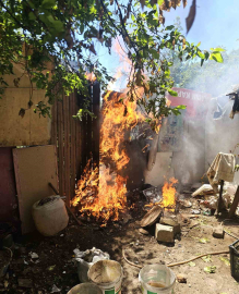 Şişli’de cam kırığı mercek oldu, evin bahçesini yaktı