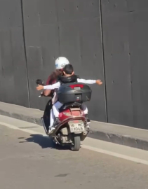 Bursa’da tehlikeli yolculuk kamerada