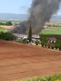 Bursa Yenişehir’de hayvan çiftliğinde büyük yangın