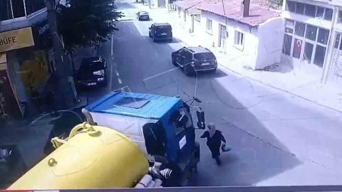 Tekirdağ’da vidanjörün kadını ezdiği anlar kamerada