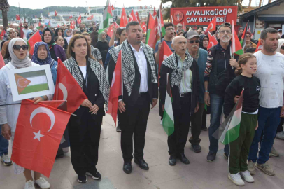 Ayvalık’ta Filistin’e destek yürüyüşü
