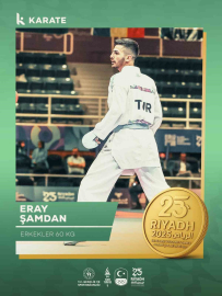 Milli karateci Eray Şamdan’dan altın madalya