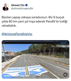 Pendik Belediye Başkanı Ahmet Cin’den Mansur Yavaş’a dikkat çeken "yol" göndermesi