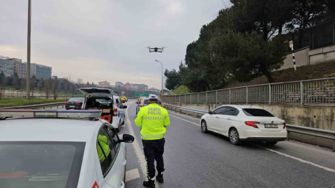 Sarıyer’de dron destekli "kaynak" denetimi: 10 sürücüye toplamda 93 bin lira ceza kesildi