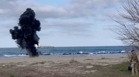 Halk plajındaki İHA, S.A.S. timleri tarafından imha edildi