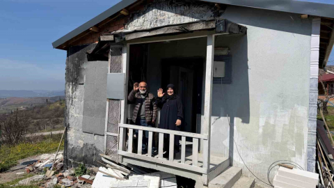 Yangında evleri küle dönmüştü: Aktekin çiftinin sıcak yuvası yeniden kuruldu