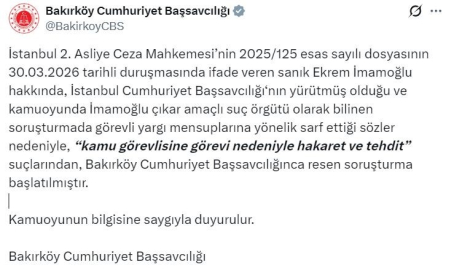 Ekrem İmamoğlu, hakkında "hakaret ve tehdit" suçlarından soruşturma başlatıldı