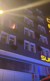 Otel odasındaki yangın itfaiye ve 112’yi alarma geçirdi