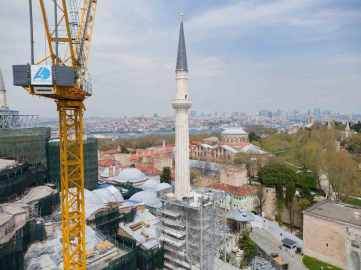 Ayasofya’nın kuzeydoğu minaresinde restorasyon tamamlandı