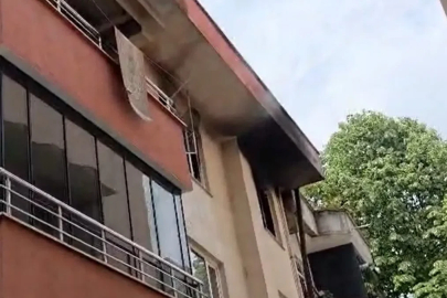 Düzce’de daireden yükselen alevler camları kırdı
