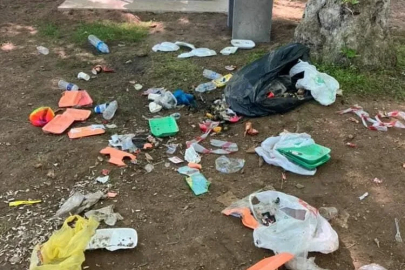 Bursa’da mesire alanı bir günde çöplüğe döndü
