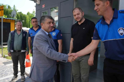 Bayram mesaisindeki zabıta ekiplerine ziyaret
