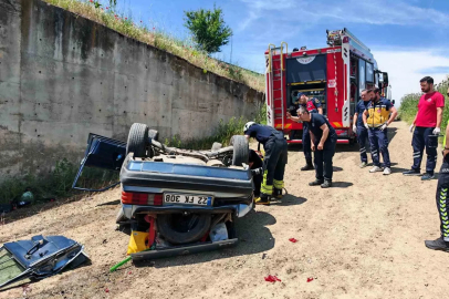 Tekirdağ’da otomobil menfeze uçtu: Sürücü hayatını kaybetti
