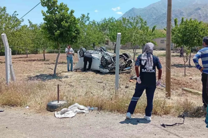 Kontrolden çıkan otomobil takla attı: 1 yaralı
