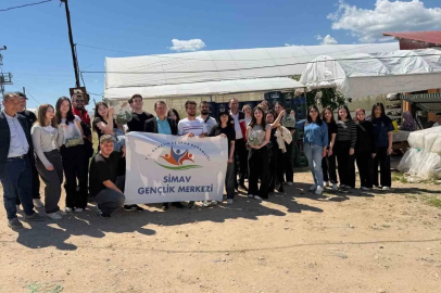 Simav’da gençler serada hasatla buluştu
