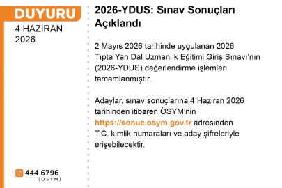 YDUS sonuçları açıklandı
