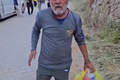 Duyarlı vatandaş piknik alanındaki çöpleri elleriyle topladı
