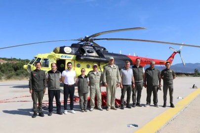 Yatağan’da konuşlu yangın söndürme helikopteri hizmete başladı
