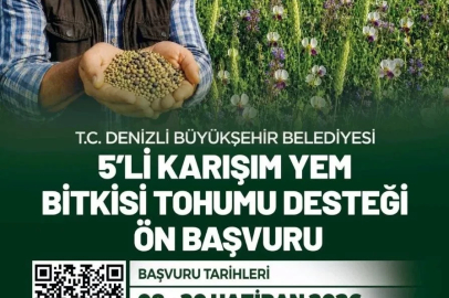 Denizli Büyükşehirin 5’li karışım yem bitkisi tohumu desteği başvuruları başladı
