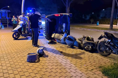 Otomobil takla attı, ortalık savaş alanına döndü
