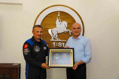 Başkan Özlü, Türkiye’nin ilk astronotunu ağırladı
