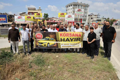 Taksiciler konvoyla korsan taşımacılığa tepki gösterdi

