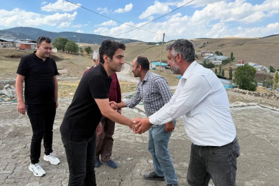 Sarıkamış Kaymakamı Aslantatar kilitli parke taşı çalışmaları yerinde gördü
