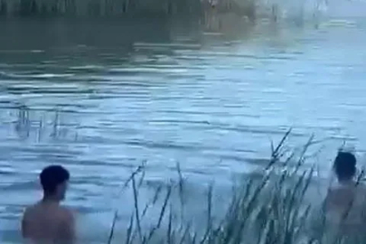 Arnavutköy’de çocukların gölette tehlikeli oyunu kamerada
