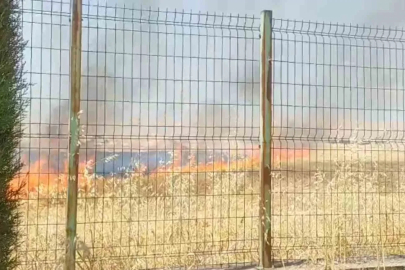 Anız yangını okula sıçramadan söndürüldü
