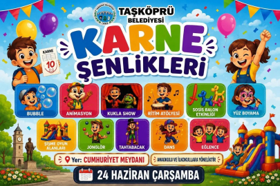 Taşköprü Belediyesi’nden çocuklara karne şenliği
