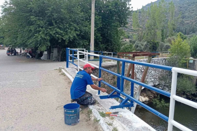 Bozdoğan Belediyesi’nden Kazandere’de korkuluk ve tel örgü çalışması
