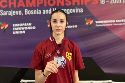 Aydınlı tekvandocu Rümeysa, Avrupa ikincisi oldu
