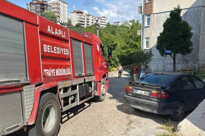 Alaplı’da alev topuna dönen piknik tüpü korkuttu
