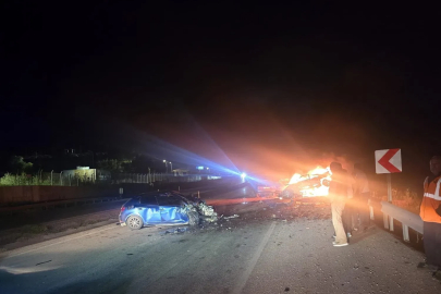 Kaza yapan otomobil alev aldı: 1 ölü, 5 yaralı
