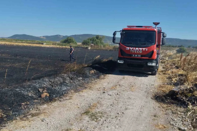 Gönen’de ekili buğday tarlasında korkutan yangın
