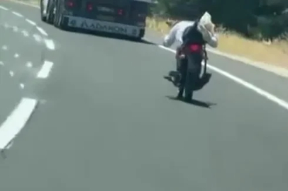 Gaziantep’te yoğun trafikte tehlikeli motosiklet yolculuğu
