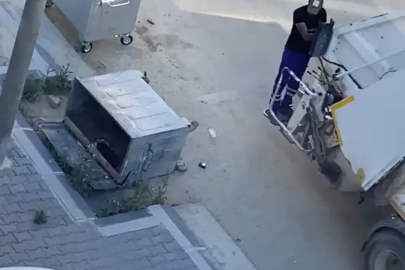 Edirne’de devrilen çöp konteyneri günlerdir kaldırılmadı
