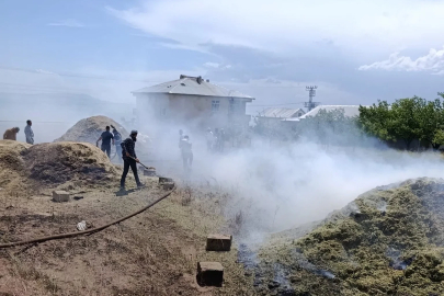 Erciş’te 20 ton saman yandı
