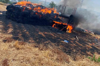 Tarsus’ta saman balyaları alevlere teslim oldu
