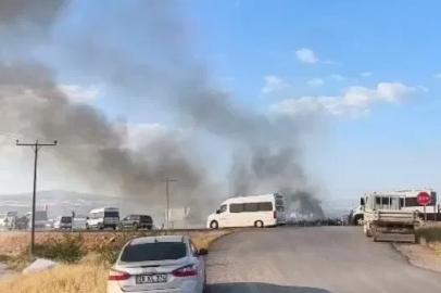 Tarım işçilerinin yaktığı otlar paniğe neden oldu
