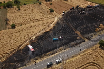 Tekirdağ’da tarım arazisinde çıkan yangın kısa sürede söndürüldü

